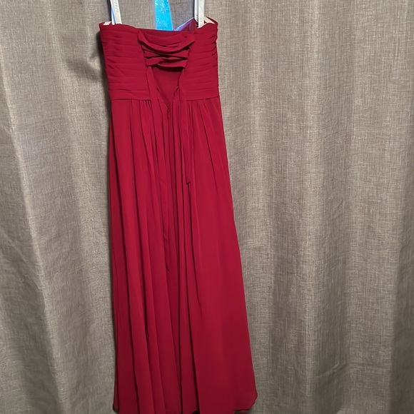 Burgundy Azazie bridesmaid dress . Worn once - Picture 2 of 3